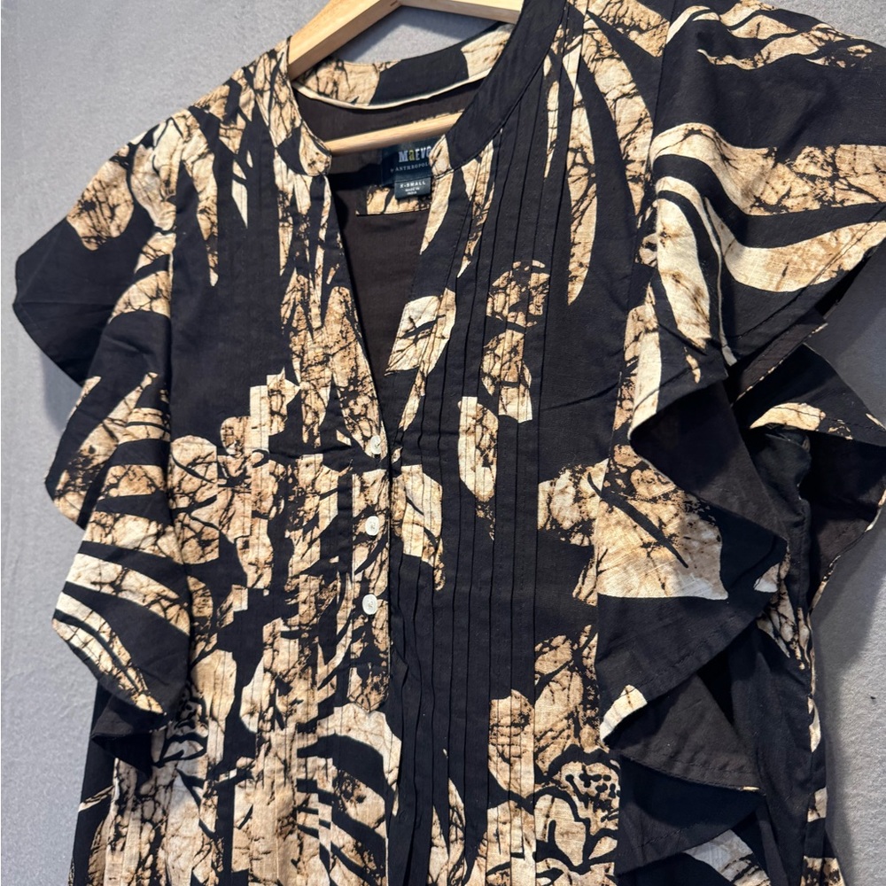 Maeve by Anthropologie Black and Cream Floral Maxi Dress - Picture 3 of 6